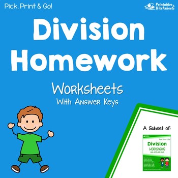 Preview of Long Division Homework Worksheets, Practice Basic Division Review Sheets