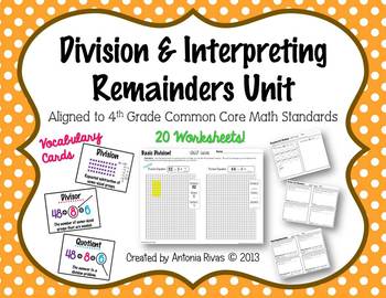 Preview of Division & Interpeting Remainders (basic division practice pack)