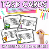 Division Interpreting Remainders Word Problems Task Cards 