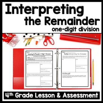 Preview of Interpreting Remainders Long Division Practice, Division Word Problems 4th Grade