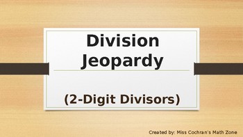 Preview of Division Jeopardy (2-Digit Divisors)