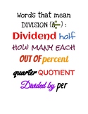 Division Key Words