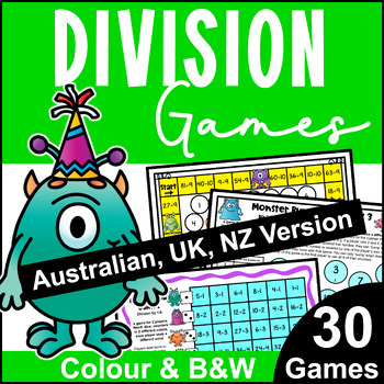 Preview of Monster Math Division Maths Board Games [Australian UK NZ Edition]
