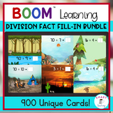 Division Math Fact Fill In BOOM 900 Card Bundle