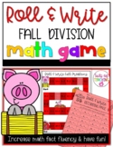 Division Math Game -Fall Roll and Write Game