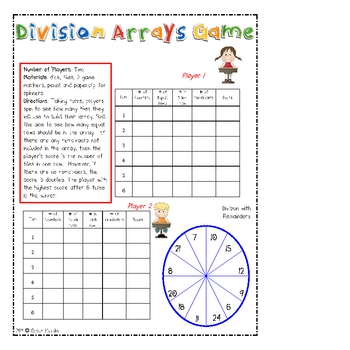 division math games by susan hardin teachers pay teachers