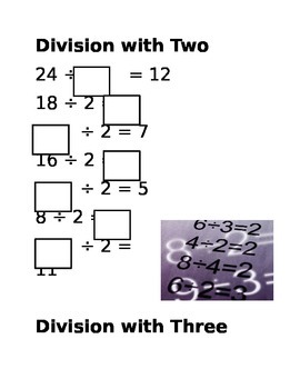Preview of Division Math Tile Cards