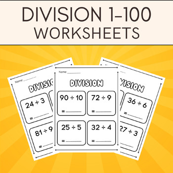 Division Math Worksheets Within 100. Printable Practice Pages. by ...