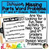 Division Missing Parts Word Problem Practice | 3rd and 4th Grade