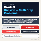 Division Multi Step Problems Math Activities Bundle