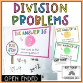 Division Open Ended problems | Division Fact Math centers