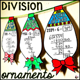 Division Christmas Math Holiday Ornaments Activity