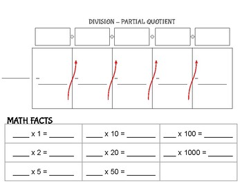 Preview of Division (Partial Quotient) Graphic Organizer