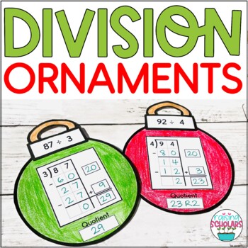 Preview of Division Partial Quotients Christmas Ornament Craft