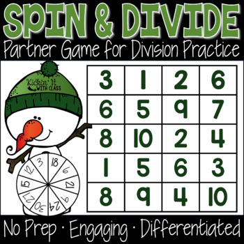 Preview of Division Partner Games For Fact Fluency {Winter Themed}