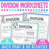 3rd Grade Division Worksheets - Division Word Problems & B
