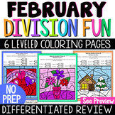 Division Practice for February Math Facts Fluency & Divisi