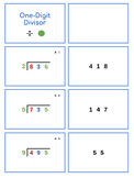 Division Problem Card Set - 1, 2, & 3 Digit Divisors