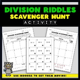 Division Riddles Math Scavenger Hunt Set - 6 Riddle Indoor