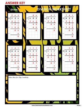 division 3 digit by 1 digit set 1 no remainders grades 5 6 5th 6th grade