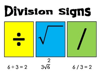 Resultado de imagen para signs for division