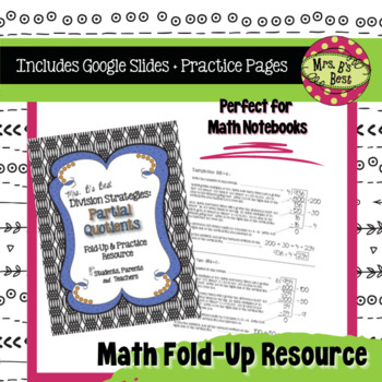 Preview of Long Division: Partial Quotient Fold Up & Practice for Teachers of Math