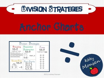 Preview of Division Strategies Whole Group Anchor Charts