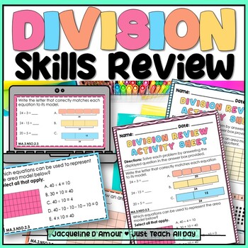 Preview of Division Strategies Word Problem Practice - Test Prep - Big Ideas Math - Grade 3