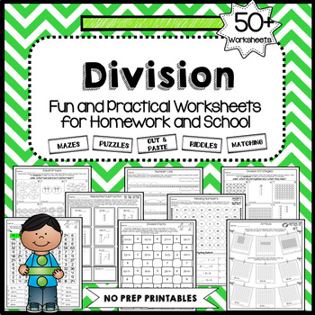 Preview of Division Worksheets NO PREP PRINTABLES