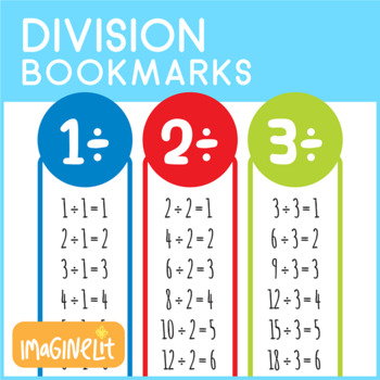 Division Tables Bookmarks By Imaginelit Teachers Pay Teachers