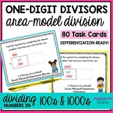 Area Model Division with 1 Digit Divisors Task Cards Activ