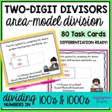Area Model Division with 2 Digit Divisors Task Cards Activ