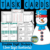 Winter Task Cards Division Double Digit Divisors with Doub