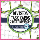 Division Task Cards: Double Digit Divisors Test Prep