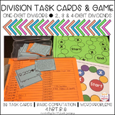 Division Task Cards + Game | One-Digit Divisor | 4.NBT.B.6