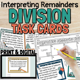Interpreting Remainders Division Word Problem Task Cards P