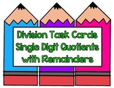 Division Task Cards-Single Digit Quotients with Remainders