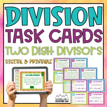 Preview of Division Task Cards | Two Digit Divisors