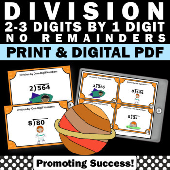 Long Division Practice Task Cards Division Games Activities Without Remainders