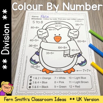 Preview of Winter Colour By Number Division UK Version