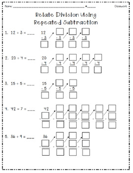 division using repeated subtraction by catherine arnold tpt