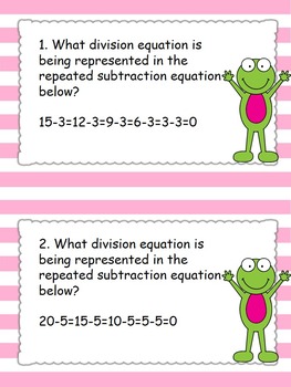 division using repeated subtraction task cards by the