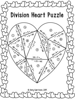 4Th Or 5Th Grade Division Puzzle - Fun Math Activity By Amy Harrison