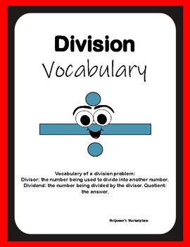 Preview of Division Vocabulary