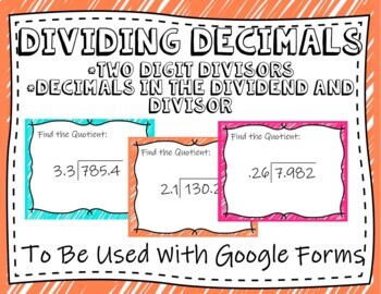 Preview of Division With Decimals #3 - (Google Forms and Distant Learning)