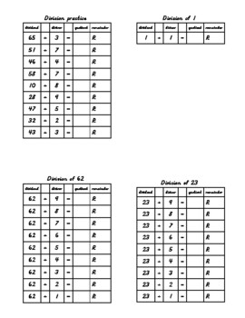 Preview of Division With Remainders Booklet