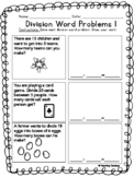 Division Word Problem Worksheets