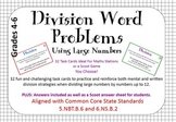 Division Word Problems. 32 Task Cards with Large Numbers
