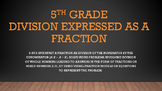 Division Word Problems Expressed in Fraction Form
