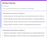 Division Word Problems | Google Form